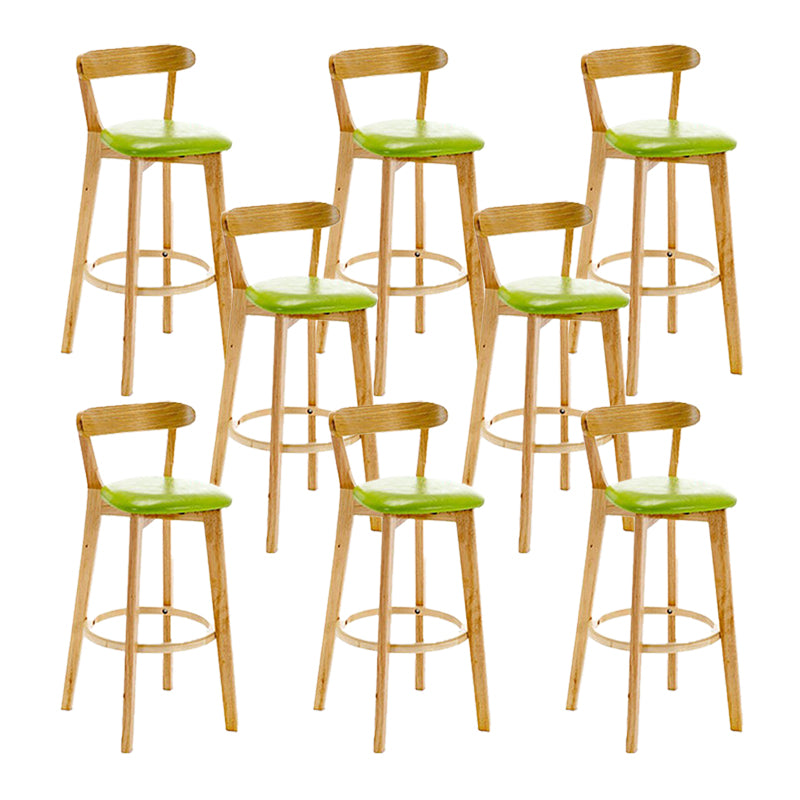 Scandinavian Wood Stool Wood Rectangle Seat Counter Stool in Matte Finish