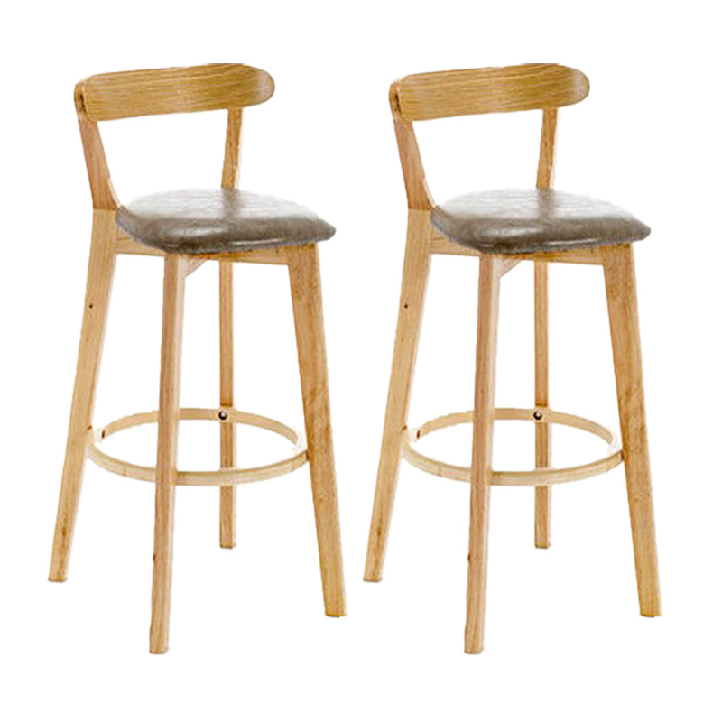 Scandinavian Wood Stool Wood Rectangle Seat Counter Stool in Matte Finish