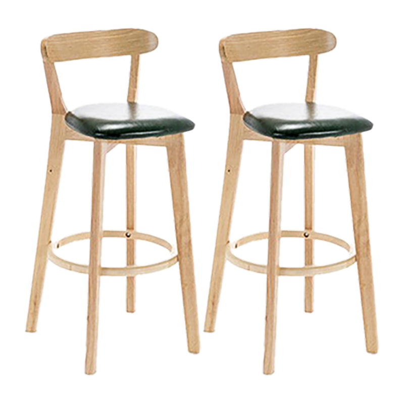 Scandinavian Wood Stool Wood Rectangle Seat Counter Stool in Matte Finish