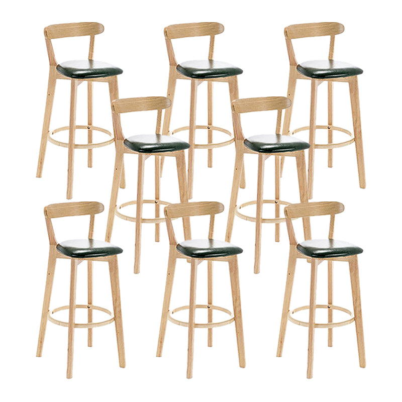 Scandinavian Wood Stool Wood Rectangle Seat Counter Stool in Matte Finish