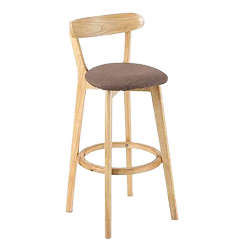 Scandinavian Wood Stool Wood Rectangle Seat Counter Stool in Matte Finish