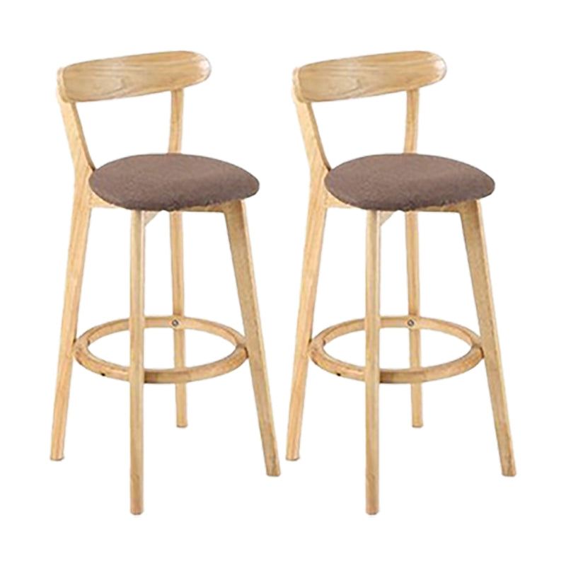 Scandinavian Wood Stool Wood Rectangle Seat Counter Stool in Matte Finish