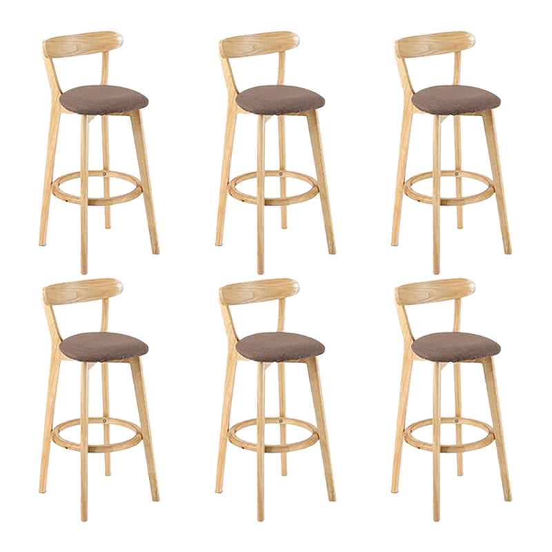 Scandinavian Wood Stool Wood Rectangle Seat Counter Stool in Matte Finish
