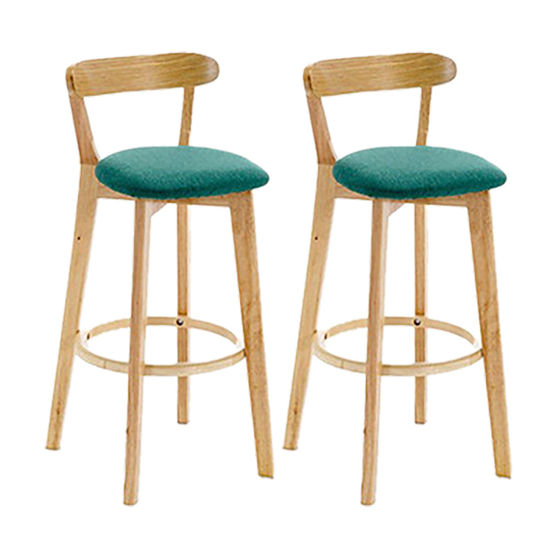 Scandinavian Wood Stool Wood Rectangle Seat Counter Stool in Matte Finish