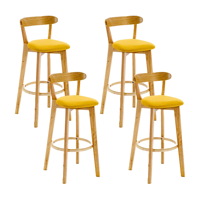 Scandinavian Wood Stool Wood Rectangle Seat Counter Stool in Matte Finish