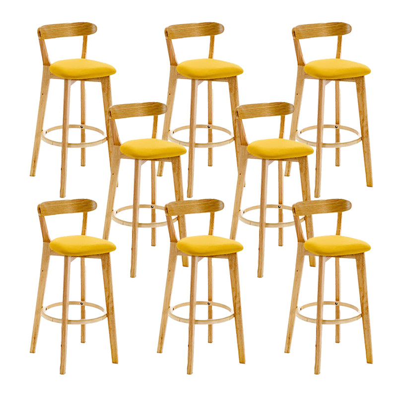 Scandinavian Wood Stool Wood Rectangle Seat Counter Stool in Matte Finish