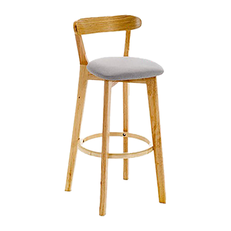 Scandinavian Wood Stool Wood Rectangle Seat Counter Stool in Matte Finish