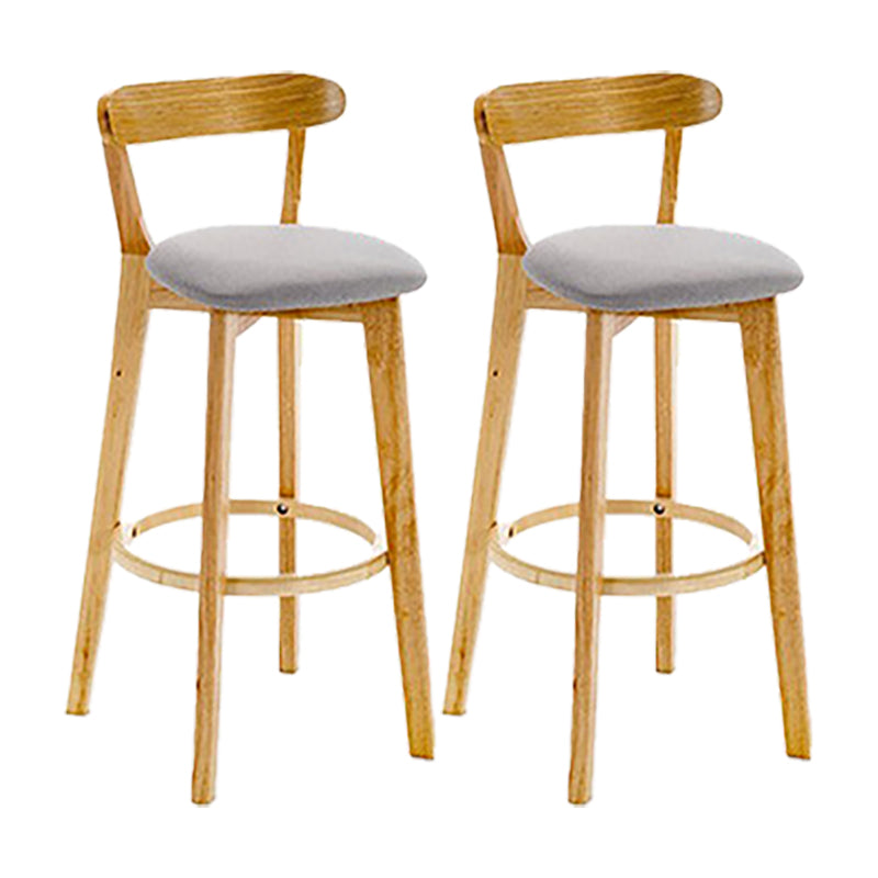 Scandinavian Wood Stool Wood Rectangle Seat Counter Stool in Matte Finish