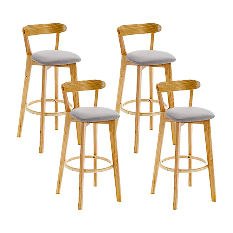 Scandinavian Wood Stool Wood Rectangle Seat Counter Stool in Matte Finish