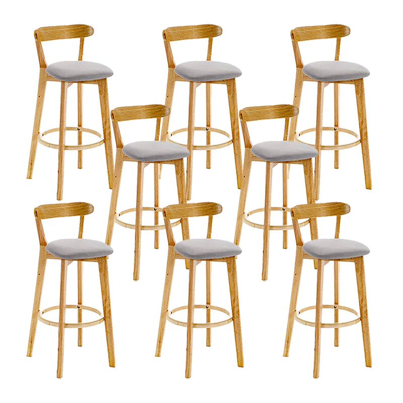 Scandinavian Wood Stool Wood Rectangle Seat Counter Stool in Matte Finish