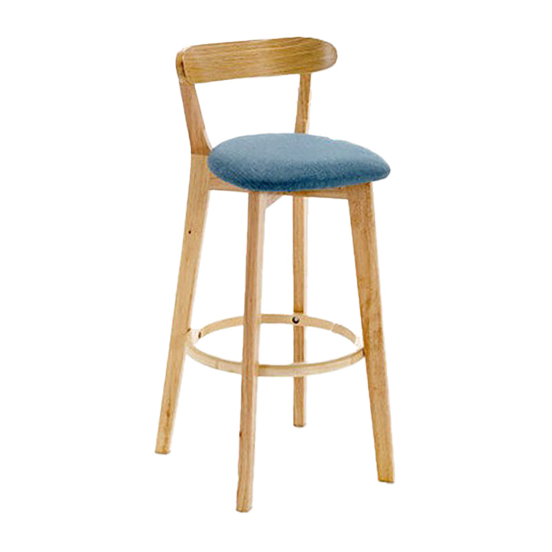 Scandinavian Wood Stool Wood Rectangle Seat Counter Stool in Matte Finish