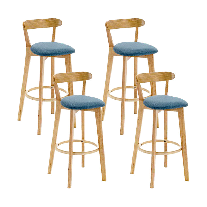 Scandinavian Wood Stool Wood Rectangle Seat Counter Stool in Matte Finish