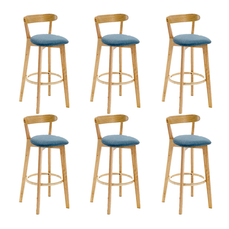 Scandinavian Wood Stool Wood Rectangle Seat Counter Stool in Matte Finish