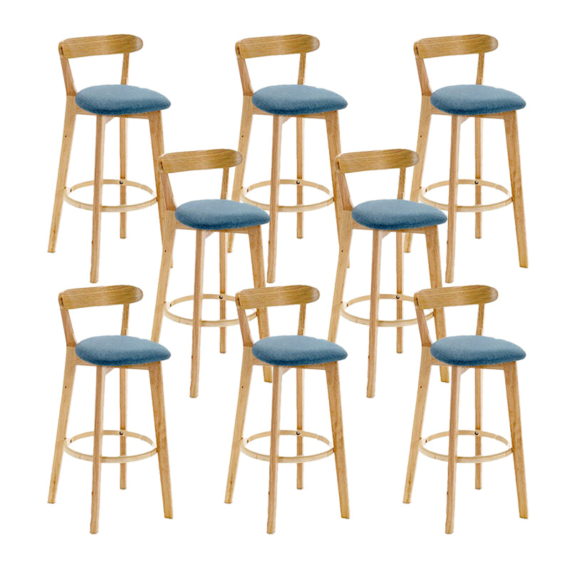 Scandinavian Wood Stool Wood Rectangle Seat Counter Stool in Matte Finish