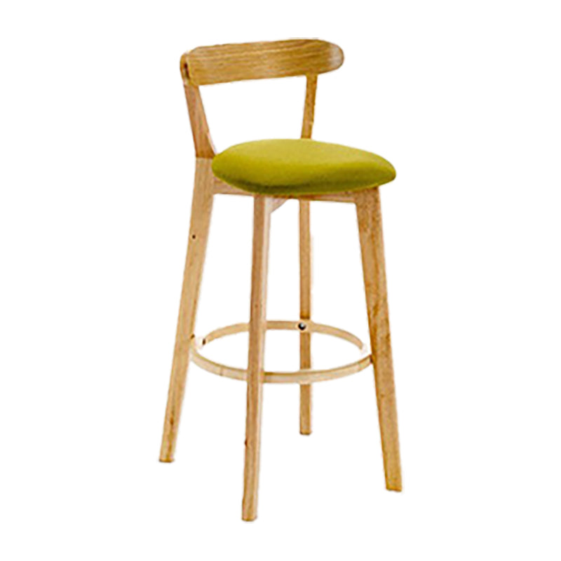 Scandinavian Wood Stool Wood Rectangle Seat Counter Stool in Matte Finish