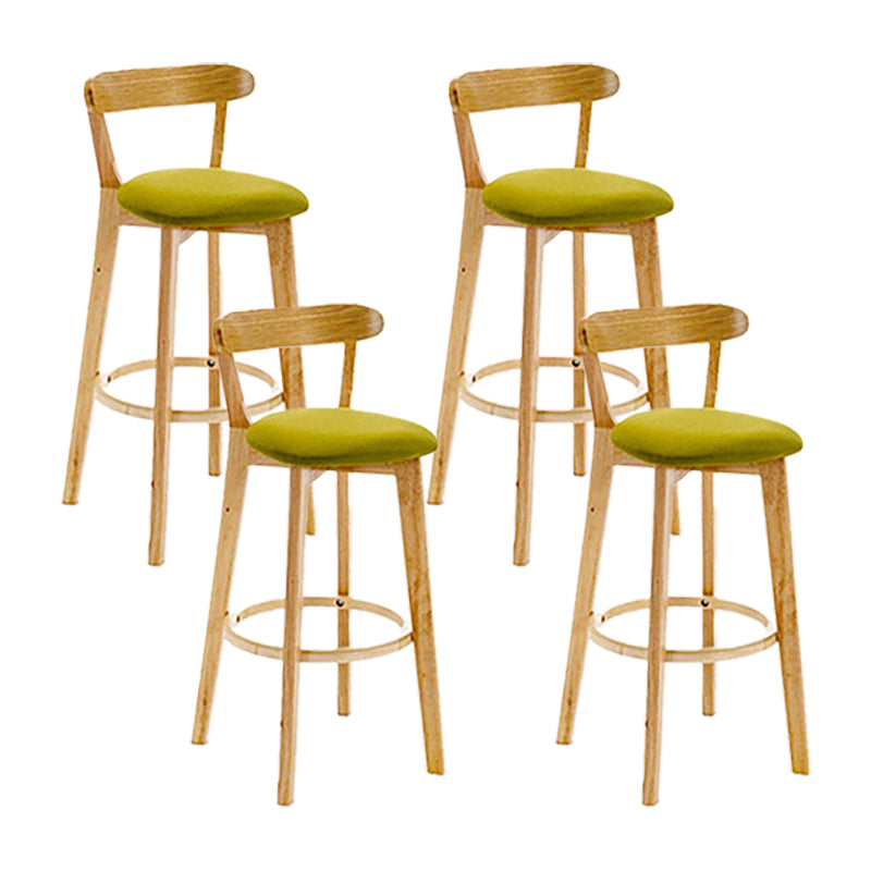 Scandinavian Wood Stool Wood Rectangle Seat Counter Stool in Matte Finish