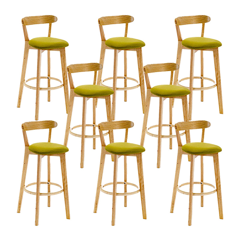 Scandinavian Wood Stool Wood Rectangle Seat Counter Stool in Matte Finish