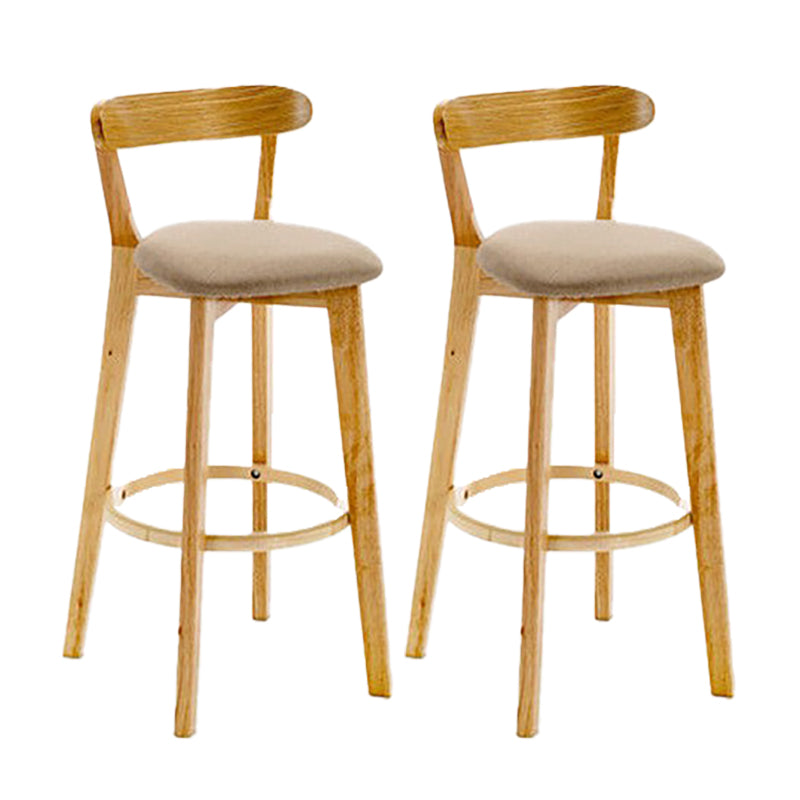 Scandinavian Wood Stool Wood Rectangle Seat Counter Stool in Matte Finish