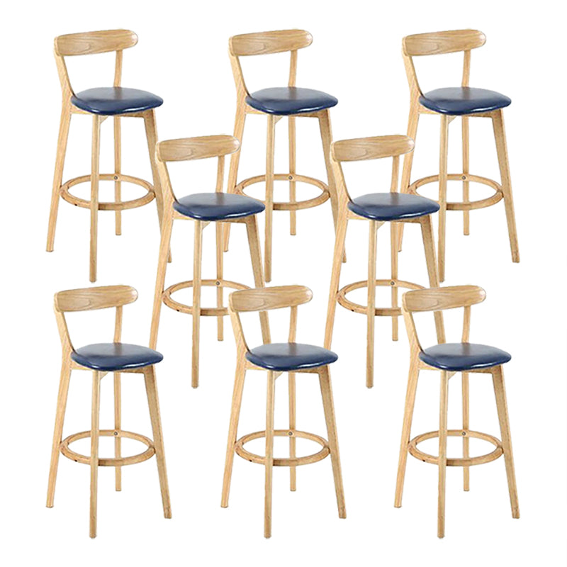 Scandinavian Wood Stool Wood Rectangle Seat Counter Stool in Matte Finish