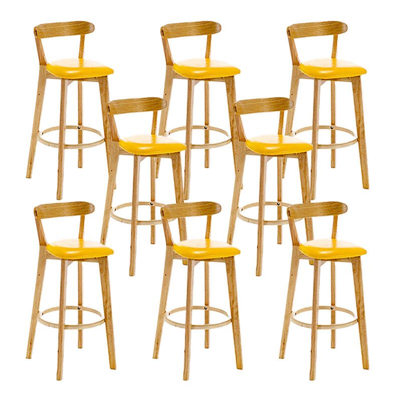 Scandinavian Wood Stool Wood Rectangle Seat Counter Stool in Matte Finish