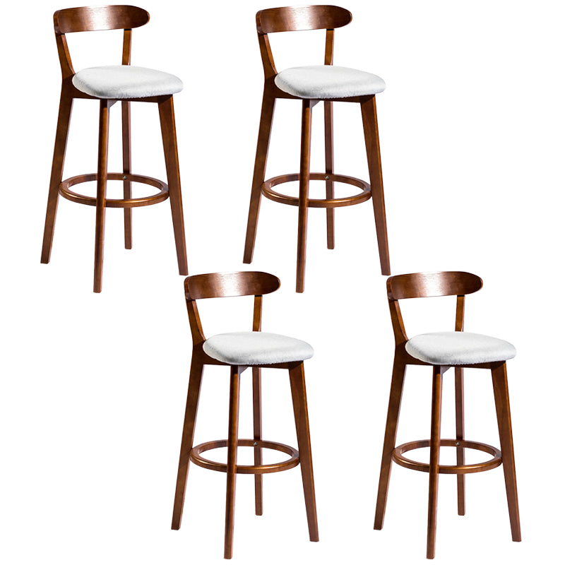 Modern Rubberwood Footrest Stool Milk Tea Shop Upholstered Bar Stools