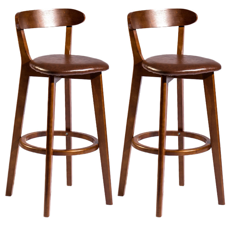 Modern Rubberwood Footrest Stool Milk Tea Shop Upholstered Bar Stools