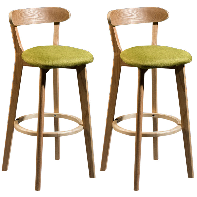 Modern Rubberwood Footrest Stool Milk Tea Shop Upholstered Bar Stools