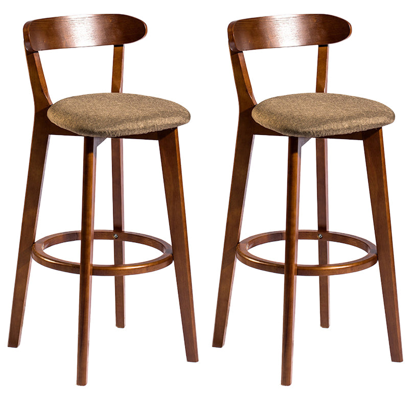 Modern Rubberwood Footrest Stool Milk Tea Shop Upholstered Bar Stools