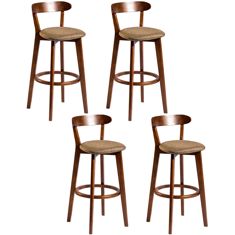 Modern Rubberwood Footrest Stool Milk Tea Shop Upholstered Bar Stools