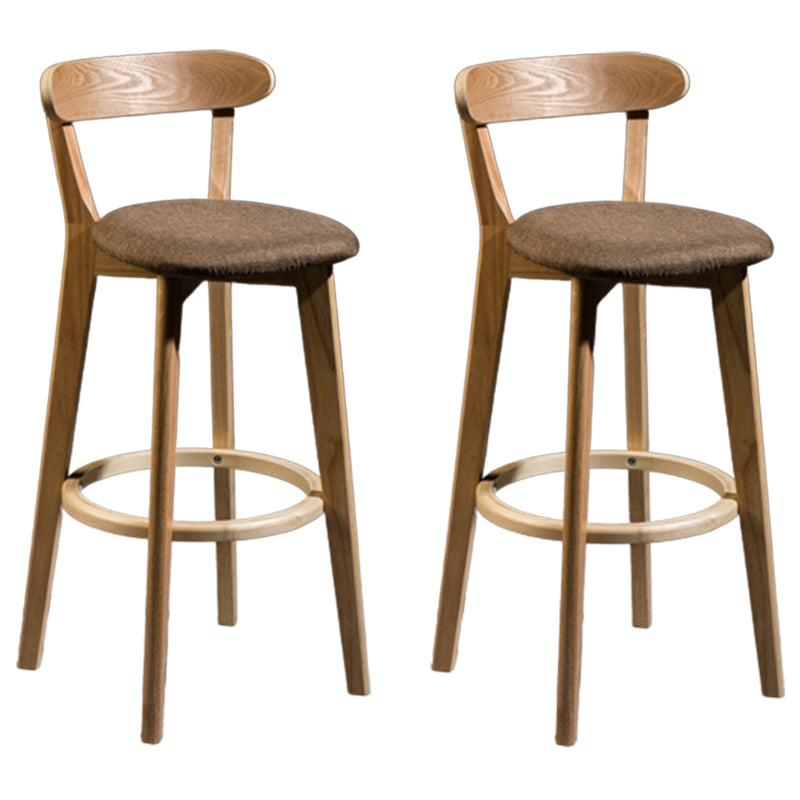 Modern Rubberwood Footrest Stool Milk Tea Shop Upholstered Bar Stools