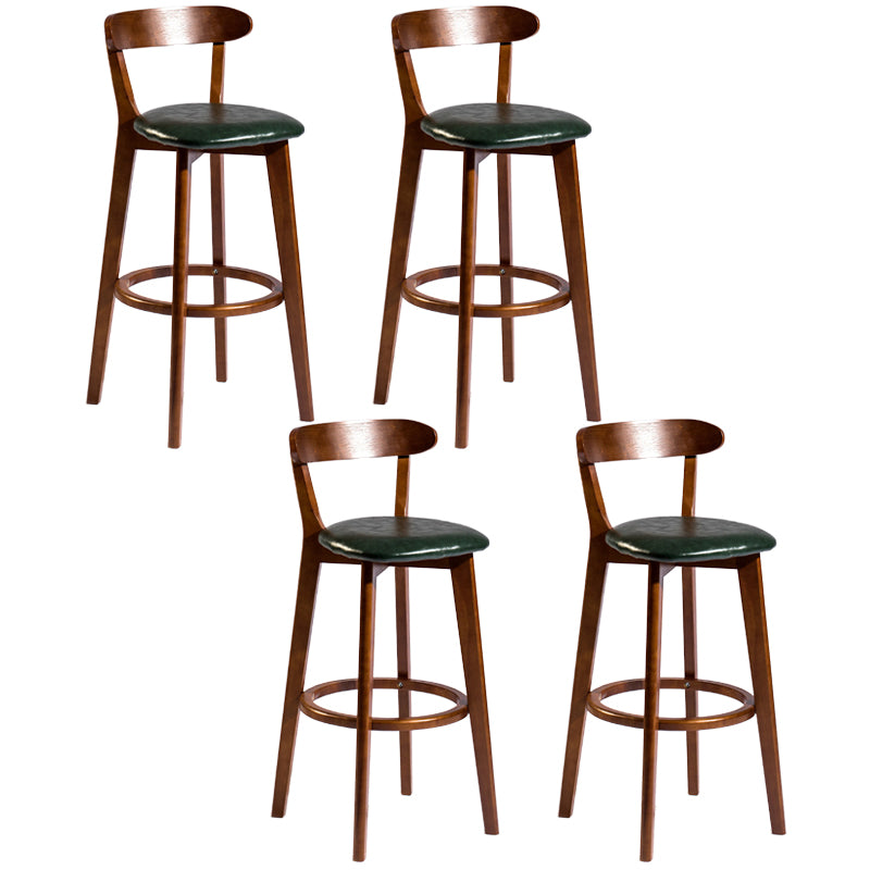 Modern Rubberwood Footrest Stool Milk Tea Shop Upholstered Bar Stools