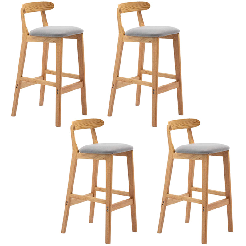 Solid Wood Armless Bar Chair Modern Low Back Bar Stool with Wooden Legs