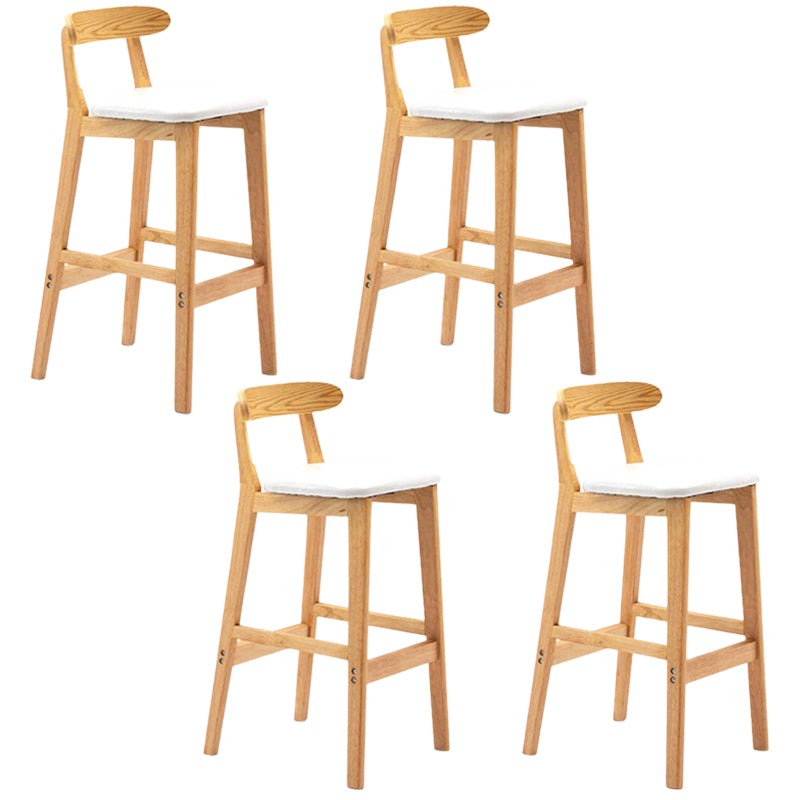 Solid Wood Armless Bar Chair Modern Low Back Bar Stool with Wooden Legs