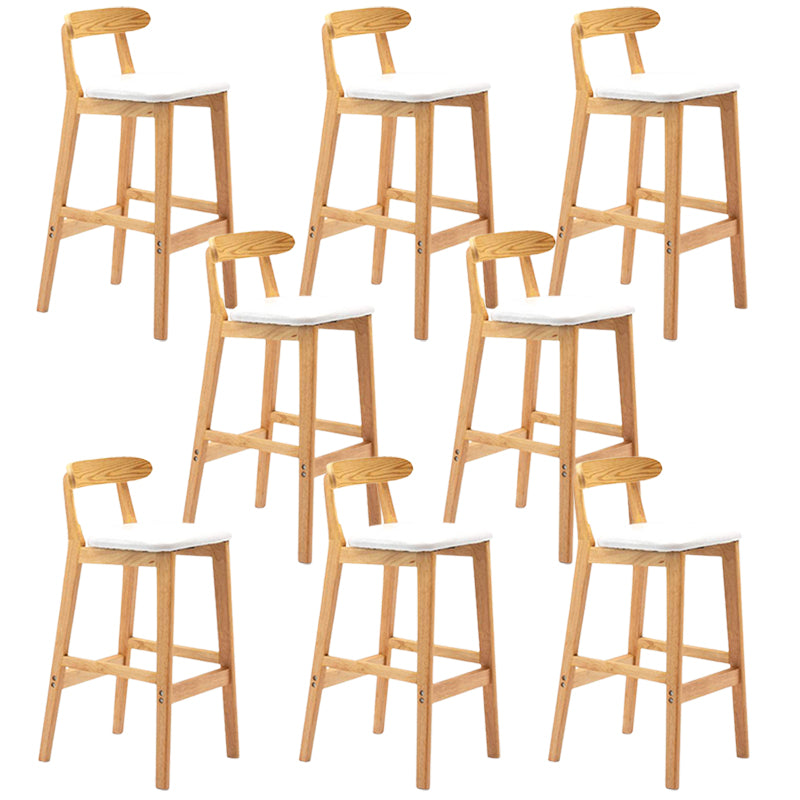 Solid Wood Armless Bar Chair Modern Low Back Bar Stool with Wooden Legs