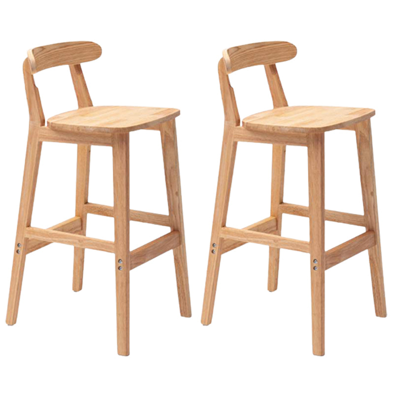 Solid Wood Armless Bar Chair Modern Low Back Bar Stool with Wooden Legs