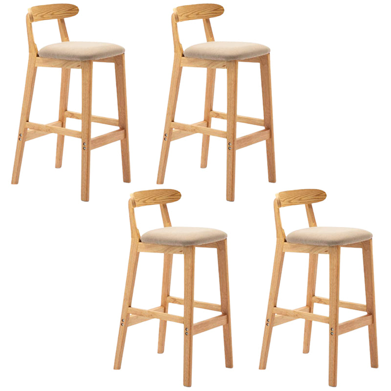Solid Wood Armless Bar Chair Modern Low Back Bar Stool with Wooden Legs
