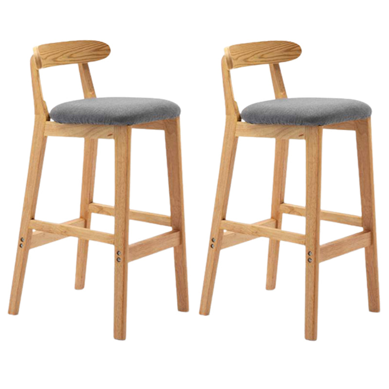 Solid Wood Armless Bar Chair Modern Low Back Bar Stool with Wooden Legs