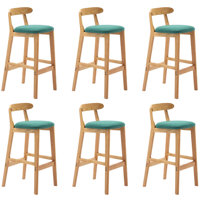Solid Wood Armless Bar Chair Modern Low Back Bar Stool with Wooden Legs