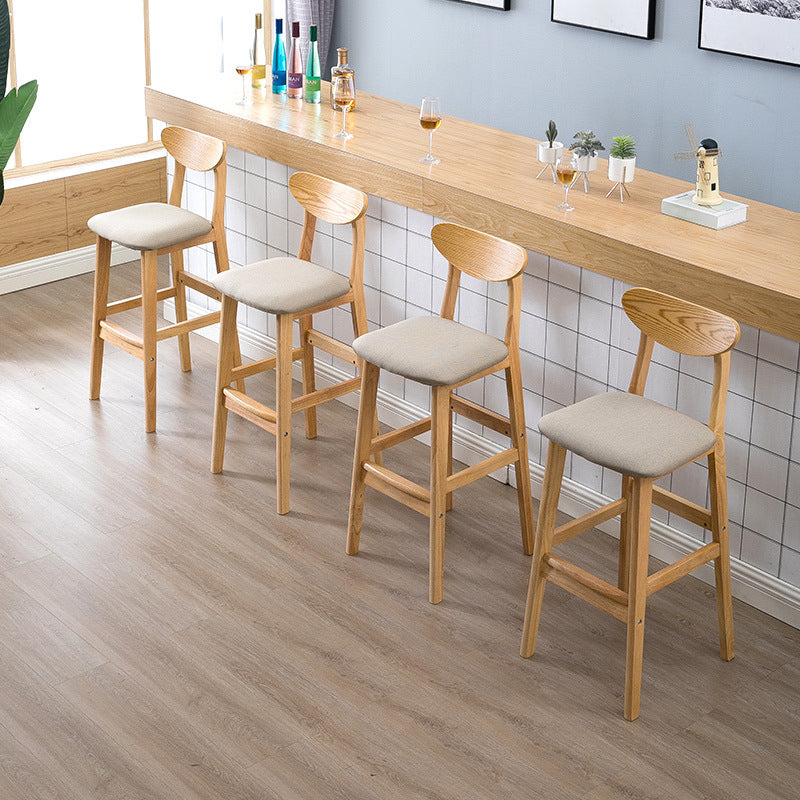 Contemporary Dessert Shop Stool Matte Finish Upholstered Bar Stools