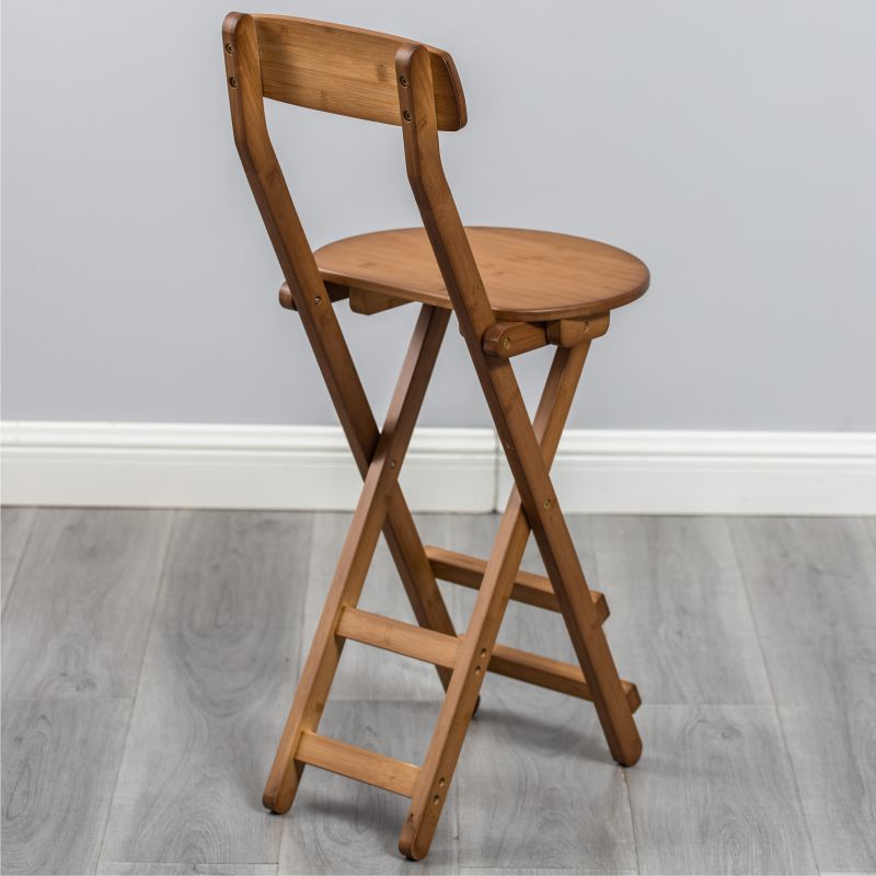 Contemporary Folding Stool Restaurant Bamboo Footrest  Barstool
