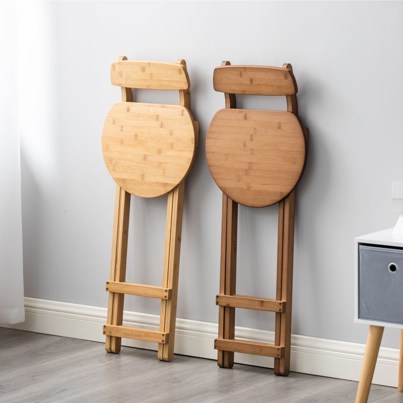 Contemporary Folding Stool Restaurant Bamboo Footrest  Barstool