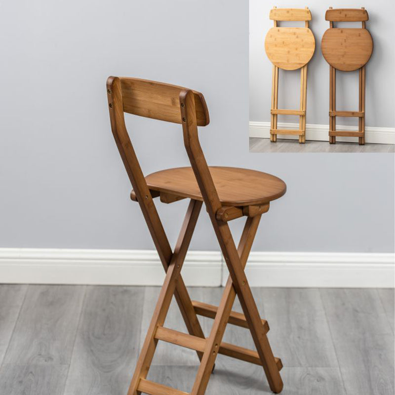 Contemporary Folding Stool Restaurant Bamboo Footrest  Barstool