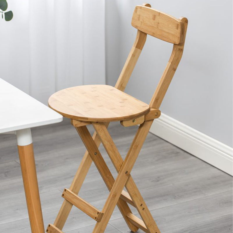 Contemporary Folding Stool Restaurant Bamboo Footrest  Barstool
