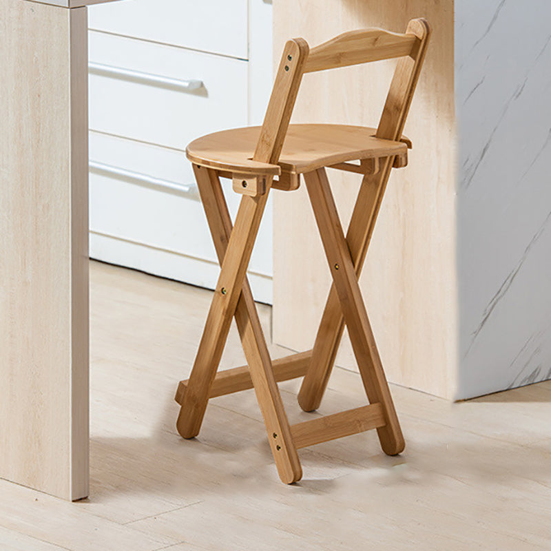 Contemporary Folding Stool Restaurant Bamboo Footrest  Barstool