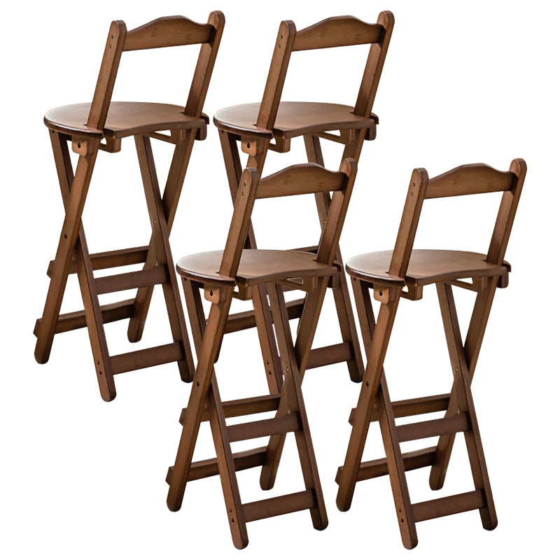 Contemporary Folding Stool Restaurant Bamboo Footrest  Barstool