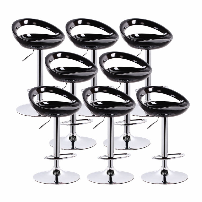 Contemporary Metal Barstool Low Back Plastic Furniture with Chrome Base