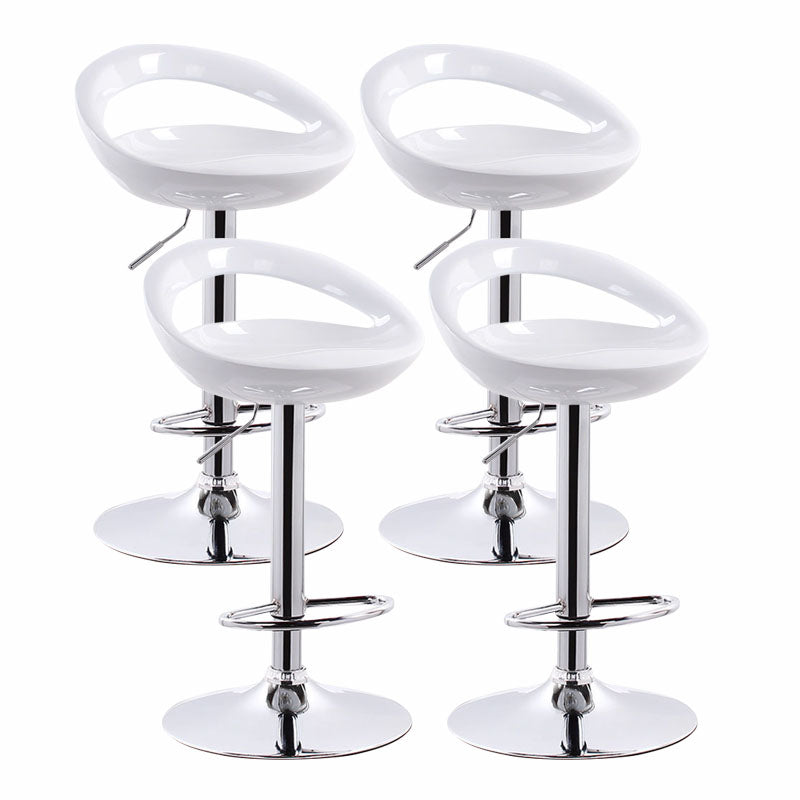 Contemporary Metal Barstool Low Back Plastic Furniture with Chrome Base
