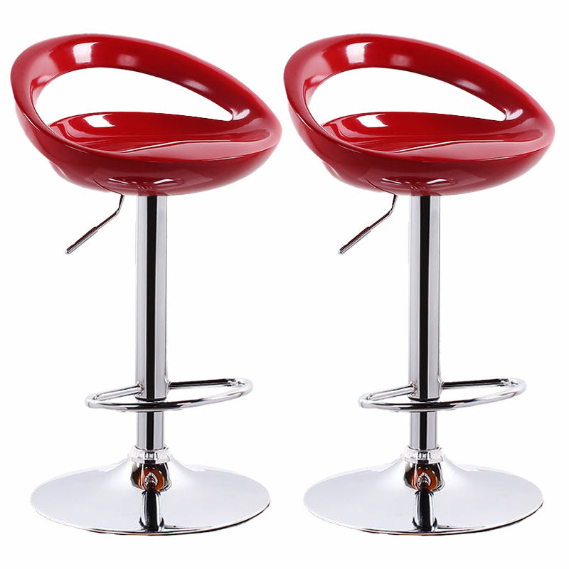 Contemporary Metal Barstool Low Back Plastic Furniture with Chrome Base