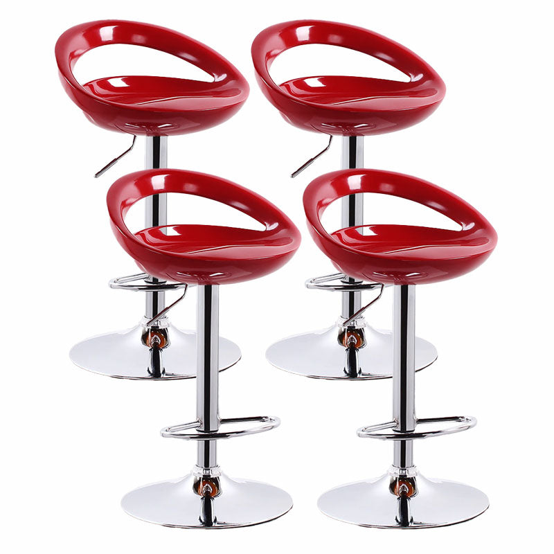 Contemporary Metal Barstool Low Back Plastic Furniture with Chrome Base