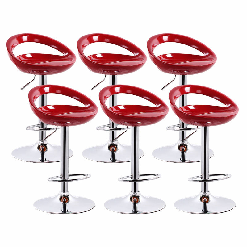 Contemporary Metal Barstool Low Back Plastic Furniture with Chrome Base